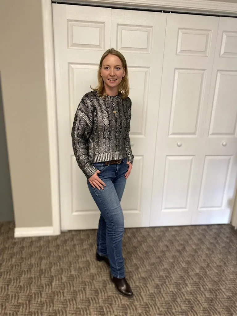Alexandra Silver Cable Sweater