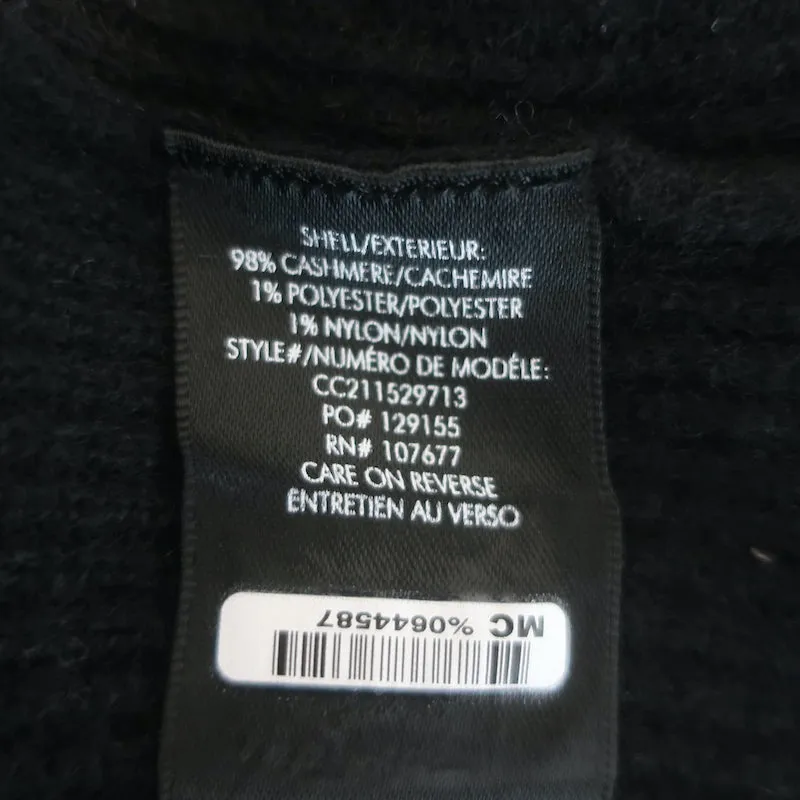 Alice   Olivia Foss Puff Sleeve Sweater Black Cashmere-Blend Size Extra Small
