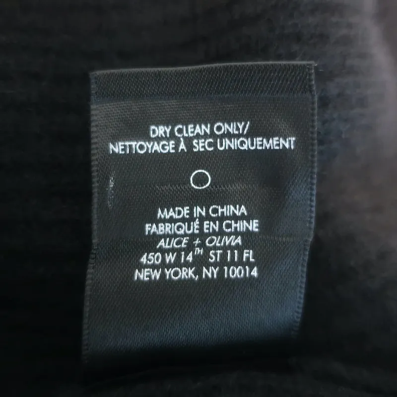 Alice   Olivia Foss Puff Sleeve Sweater Black Cashmere-Blend Size Extra Small