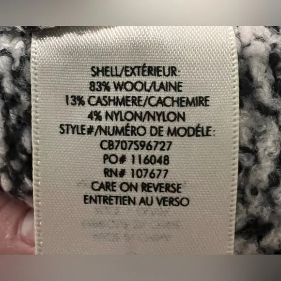 ALICE   OLIVIA Med Lizzy Black &amp; White Cashmere Blend Chunky Sweater Orig $385