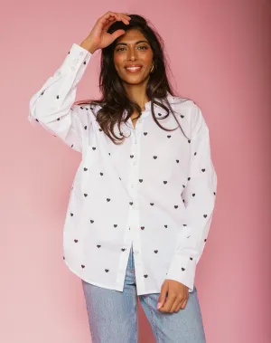 All Over Mini Heart Button Up Shirt