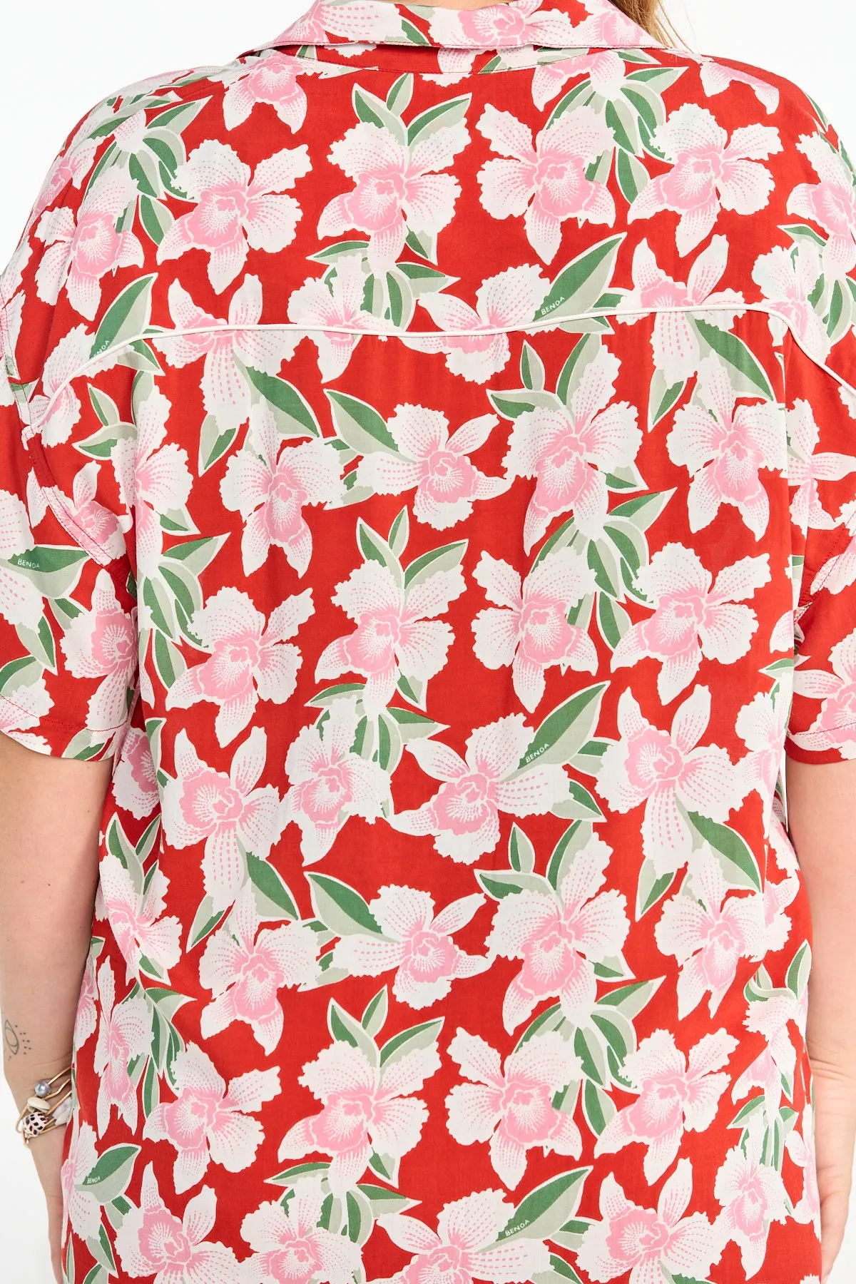 Aloha Shirt Dress - Vintage Orchid