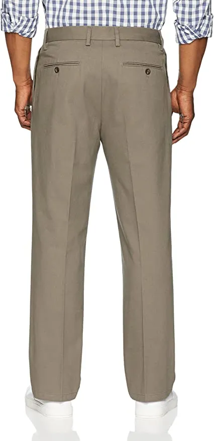 Amazon Essentials Men's Classic-fit Wrinkle-Resistant Pleated Chino Pant, Taupe! Sz 40W X 34L!