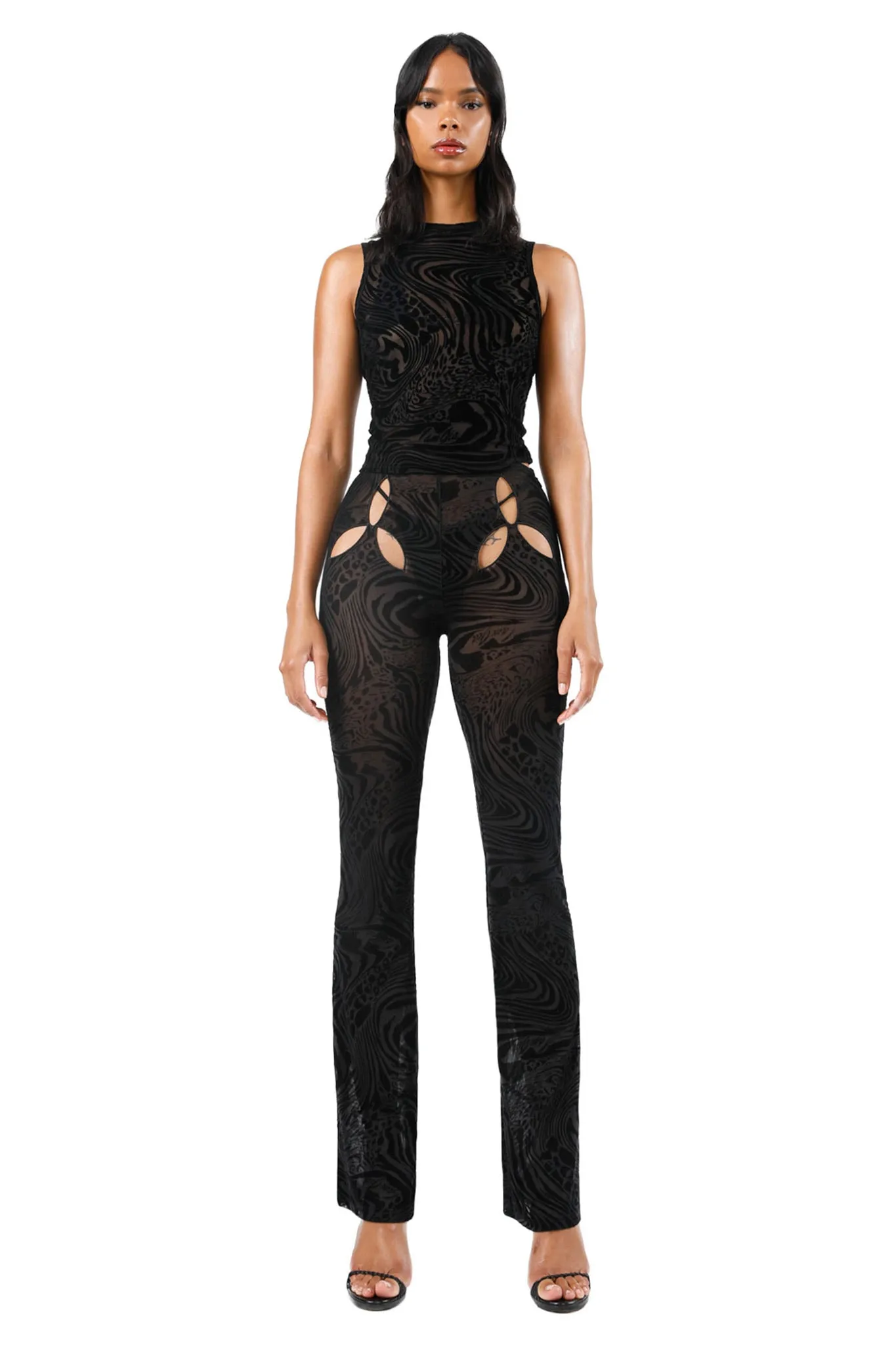 AMINA PANT - BLACK BURNOUT
