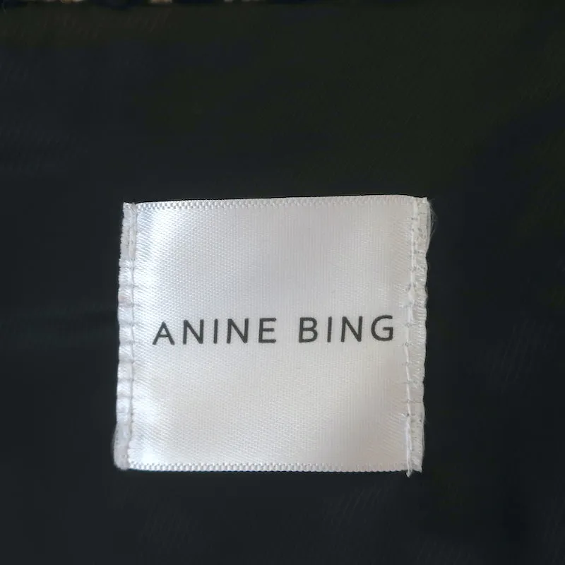 ANINE BING Diana Blazer Beige & Black Fishbone Tweed Size Medium