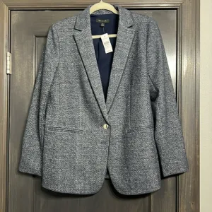 Ann Taylor NWT Navy Tweed Blazer Size 14