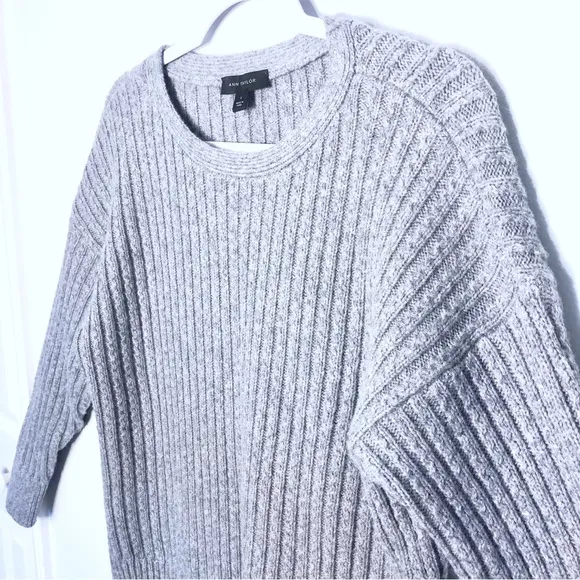 Ann Taylor Sweater Alpaca&amp;Wool Blend Womens Sz S Soft Warm Gray Business Casual