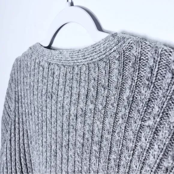 Ann Taylor Sweater Alpaca&amp;Wool Blend Womens Sz S Soft Warm Gray Business Casual