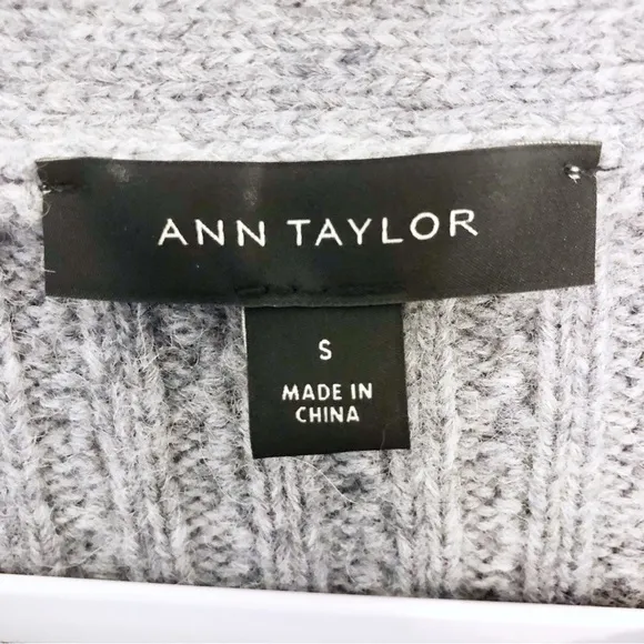 Ann Taylor Sweater Alpaca&amp;Wool Blend Womens Sz S Soft Warm Gray Business Casual