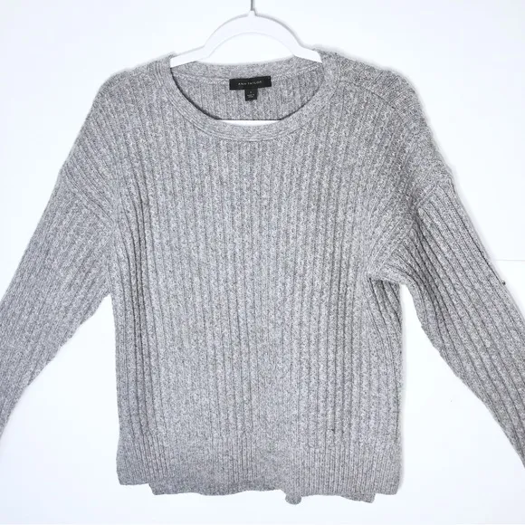 Ann Taylor Sweater Alpaca&amp;Wool Blend Womens Sz S Soft Warm Gray Business Casual