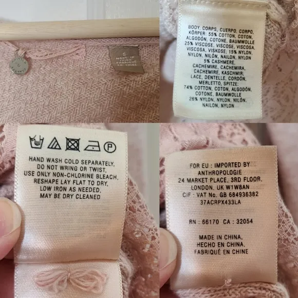 Anthropologie Knitted &amp; Knotted Bloom Lace Pullover Sweater in Blush Pink