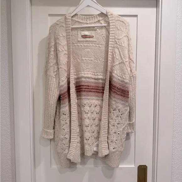 Anthropologie PILCRO Jemma Cable Knit Oversized Cardigan Sweater Size XS/S EUC
