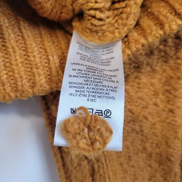 Anthropologie | Pilcro Mock Neck Cable Knit Chunky Burnt Orange Sweater Size M