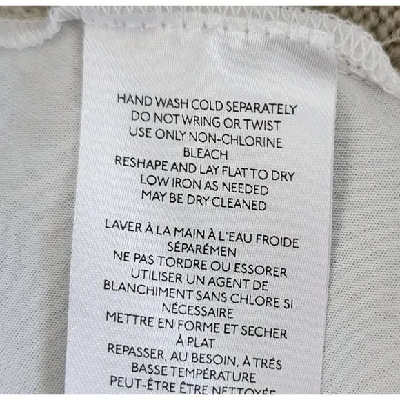 Anthropologie Twofer Turtleneck Cable Sweater Top Womens Size Medium Tan White