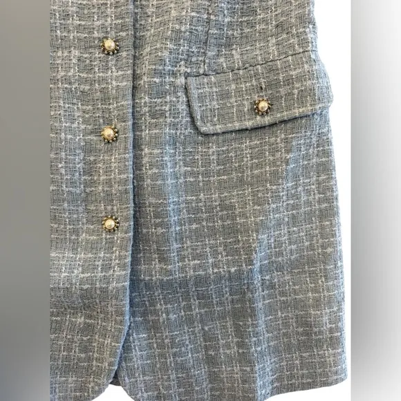 Anthropology Maeve Sleeveless Tweed Blazer Mini Dress