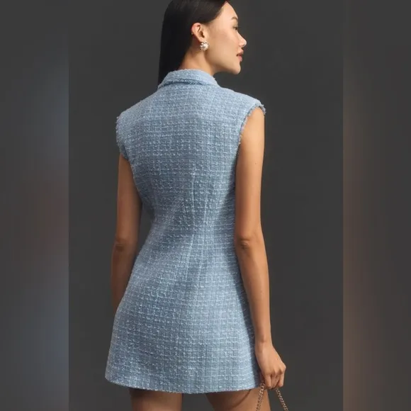 Anthropology Maeve Sleeveless Tweed Blazer Mini Dress
