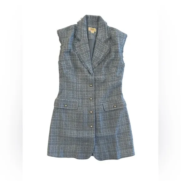 Anthropology Maeve Sleeveless Tweed Blazer Mini Dress