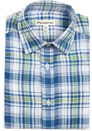 Appaman Sea Blue Plaid Shirt