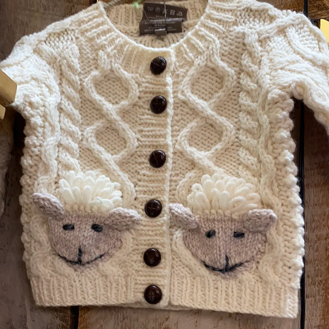 Aran Cable Fisherman Handknit Cardigan
