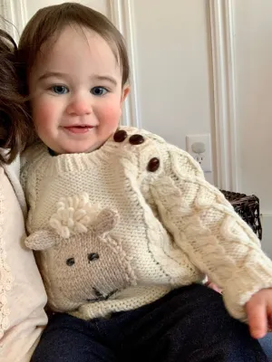 Aran Cable Fisherman Handknit Crew