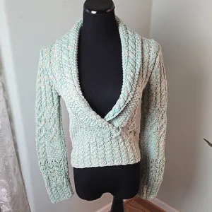 Arden B. Y2K chunky knit sweater mint Cable