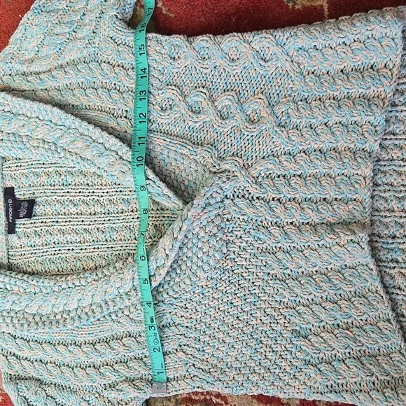 Arden B. Y2K chunky knit sweater mint Cable