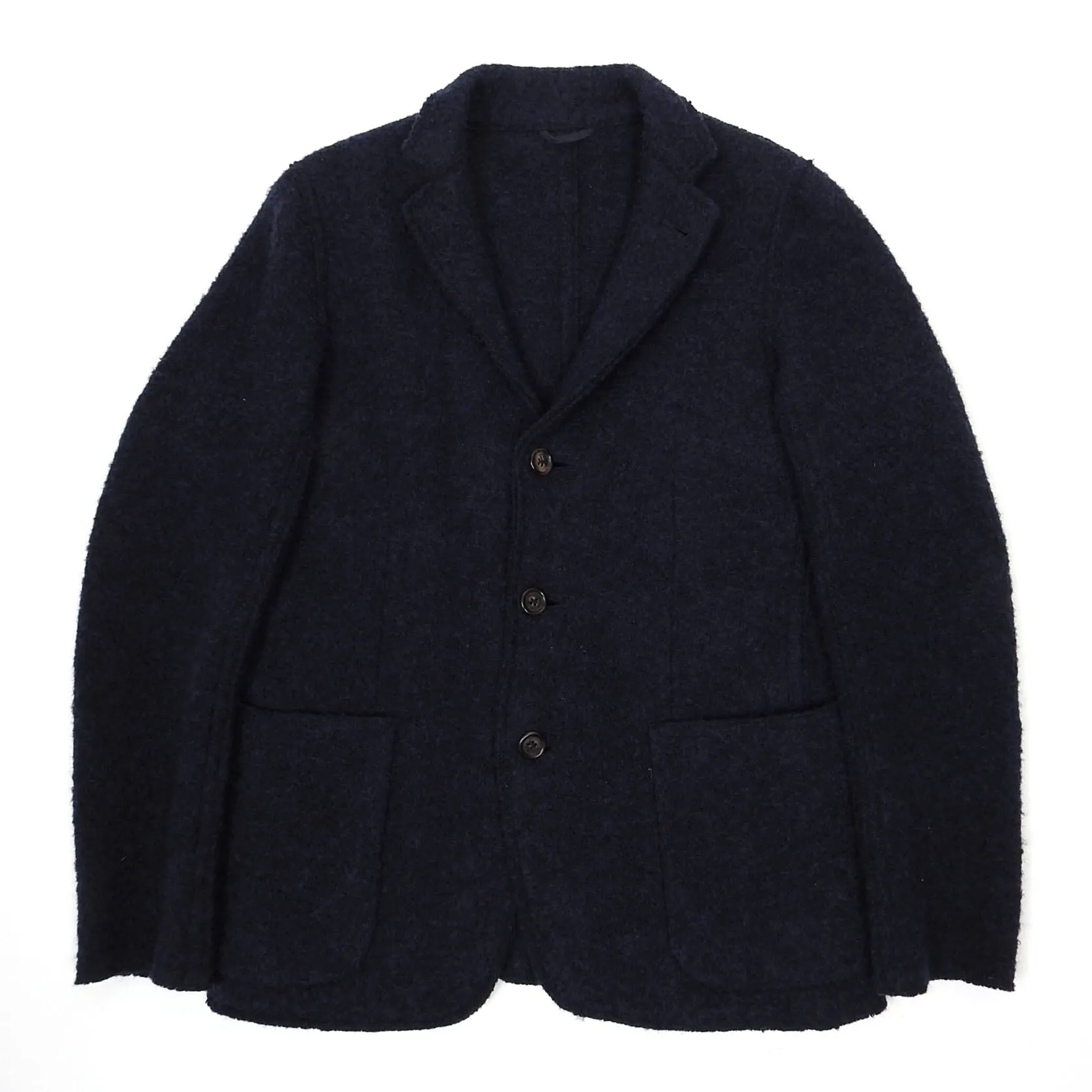 Aspesi Navy Boiled Wool Jacket Large
