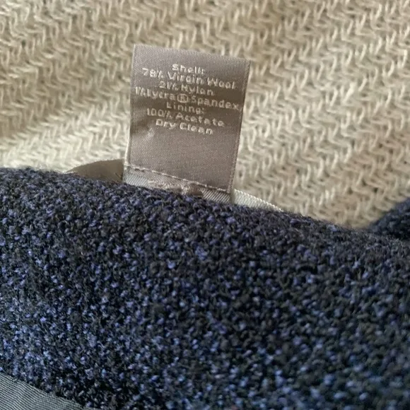 AT Navy Boucle Ruffle Pencil Skirt