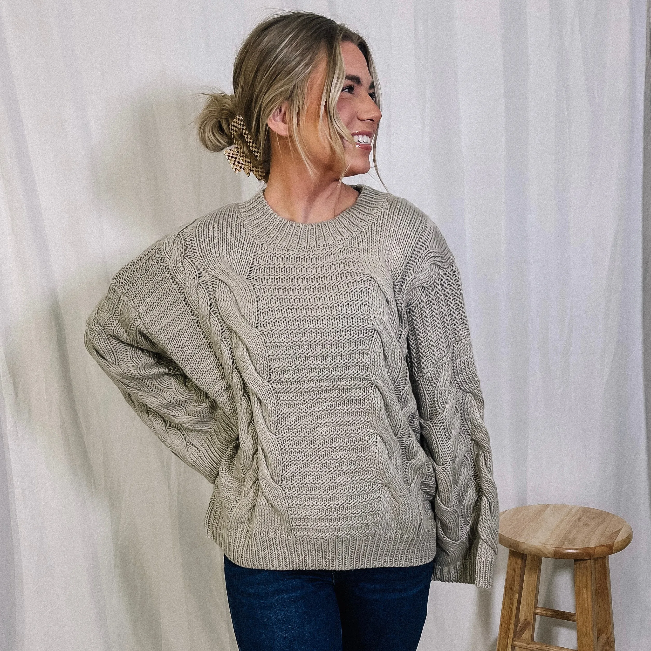 Baby It's Cold Outside Oversized Sweater - Light Grey - LAST ONE