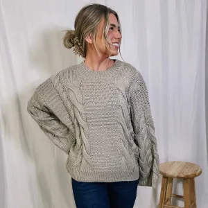 Baby It's Cold Outside Oversized Sweater - Light Grey - LAST ONE
