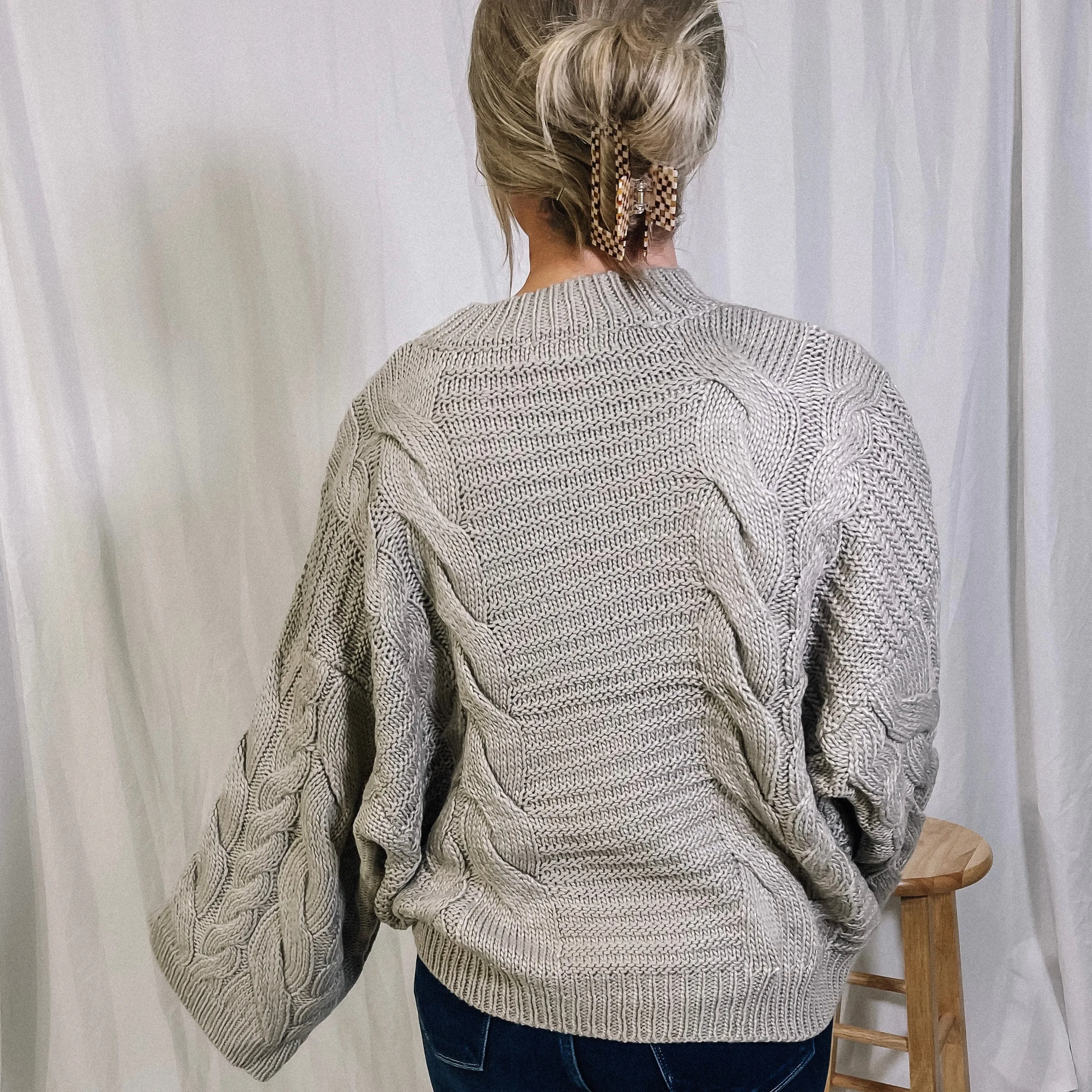 Baby It's Cold Outside Oversized Sweater - Light Grey - LAST ONE