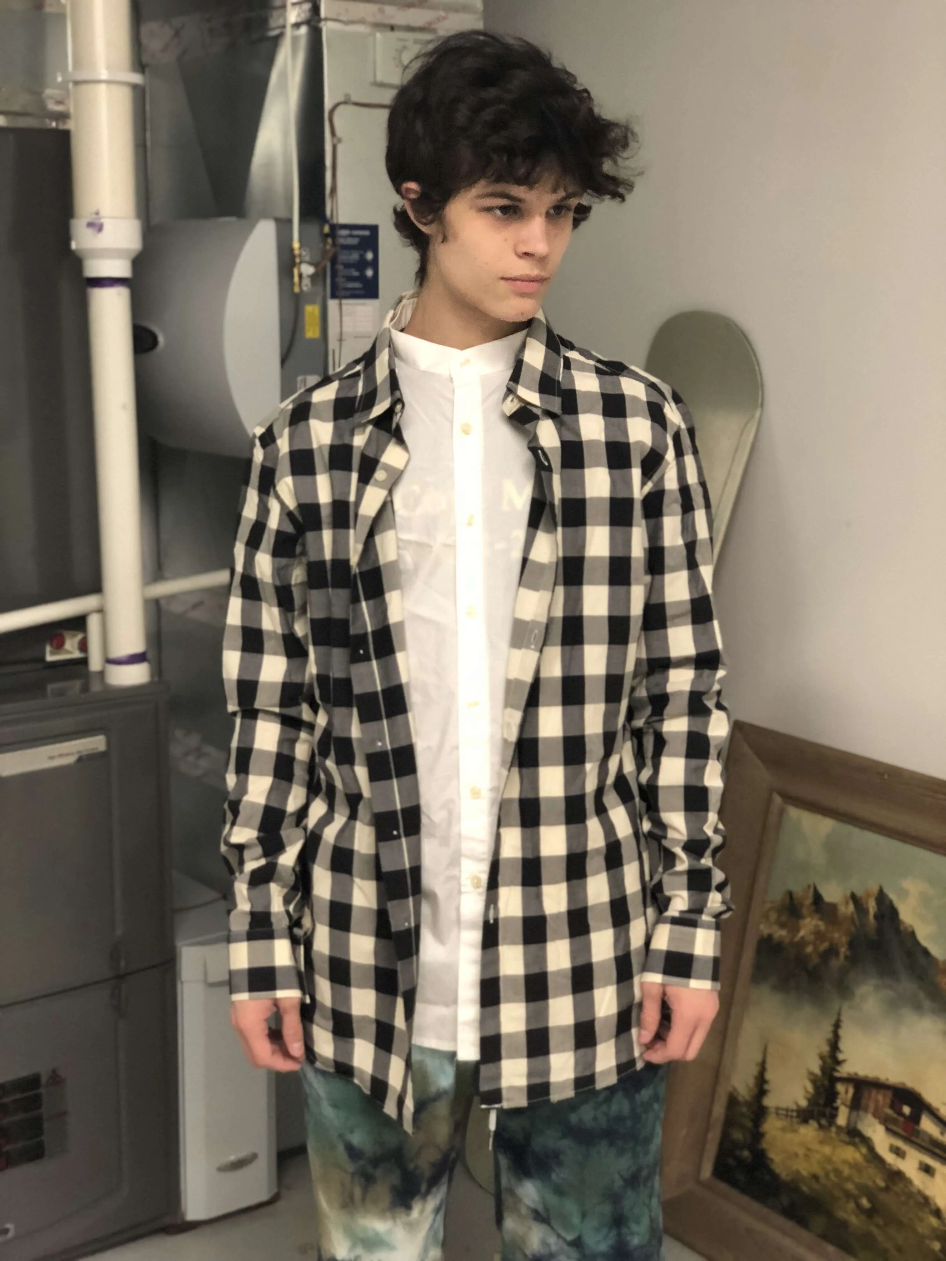Balmain Black and White Flannel Size L