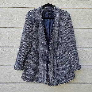 Banana Republic Boucle Jacket open front blazer in Navy Multi XL