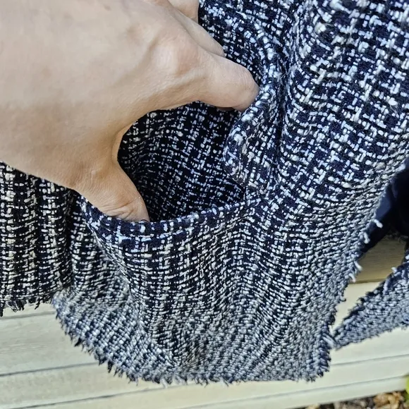 Banana Republic Boucle Jacket open front blazer in Navy Multi XL