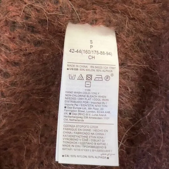 Banana Republic Chocolate brown Alpaca Yarn Sweater/ Italian Yarn Sweater size S