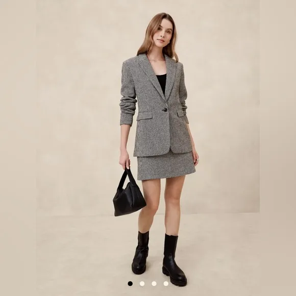 Banana Republic WOOL-BLEND HOUNDSTOOTH BLAZER Size 6 NWOT