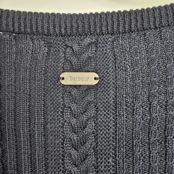Barbour Cable Knit Sweater in Navy - Size 10
