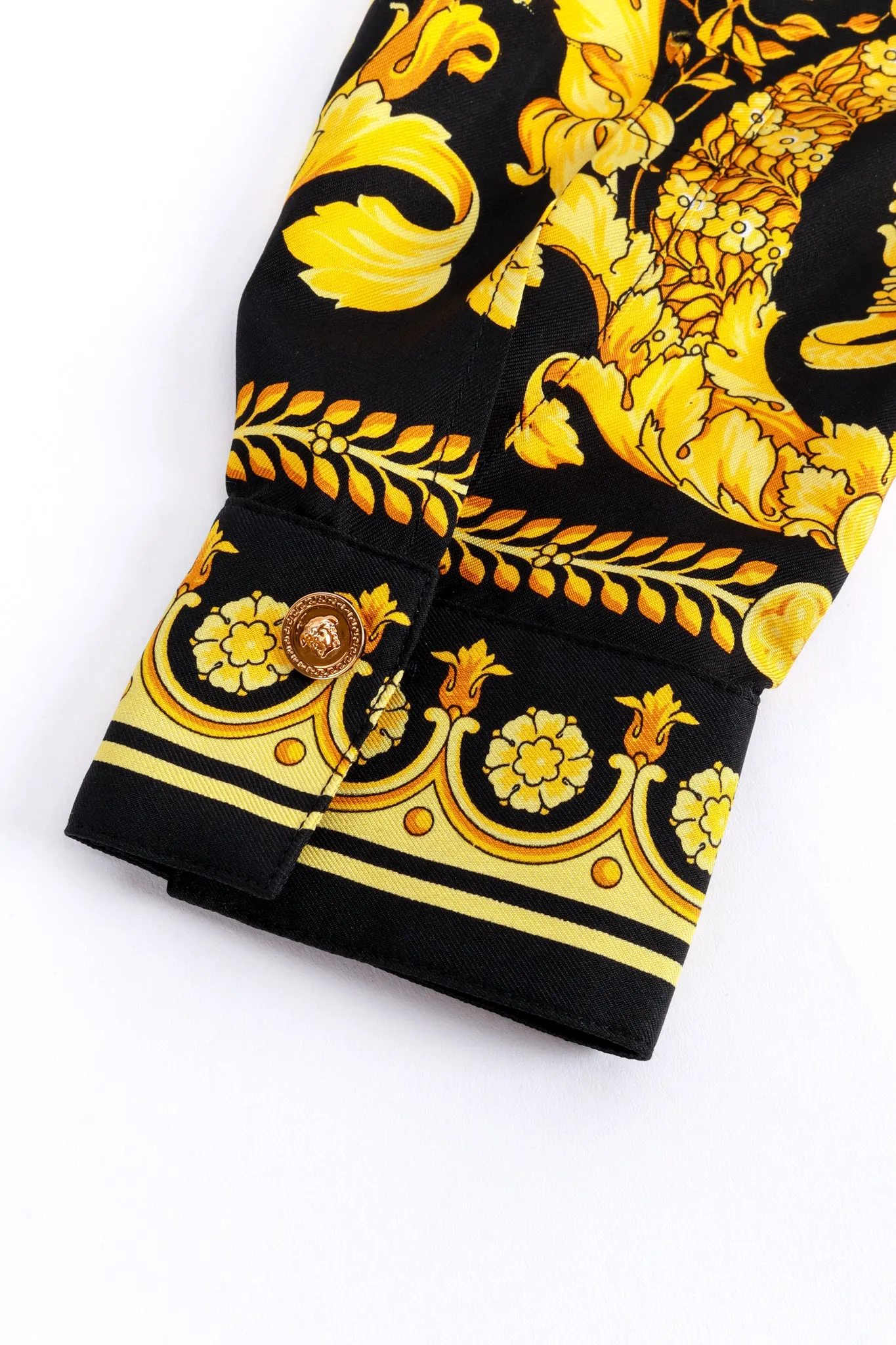 Baroque Crown Silk Button Up