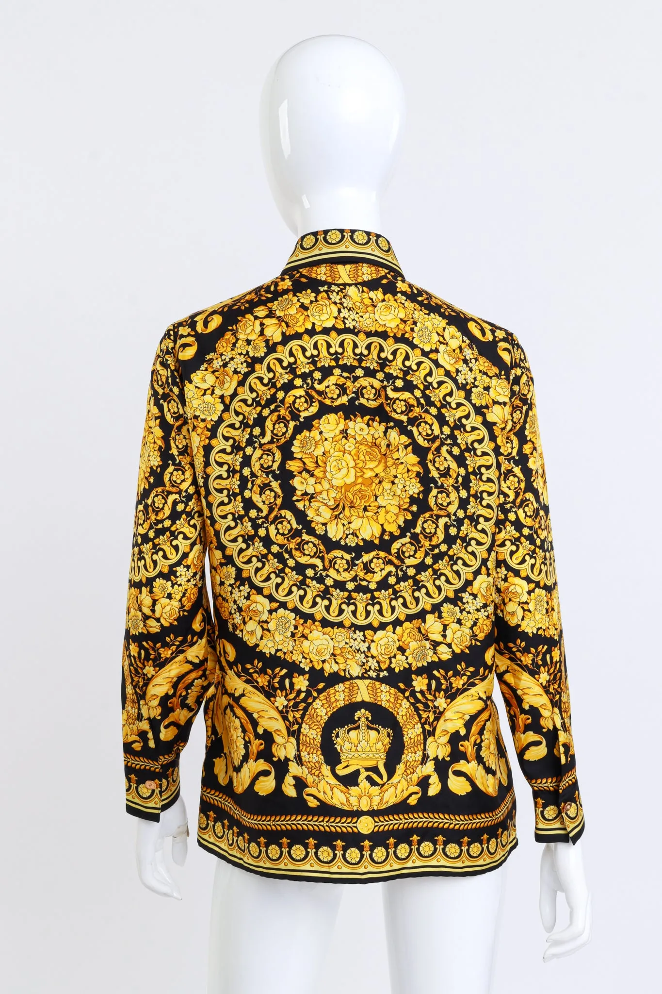 Baroque Crown Silk Button Up