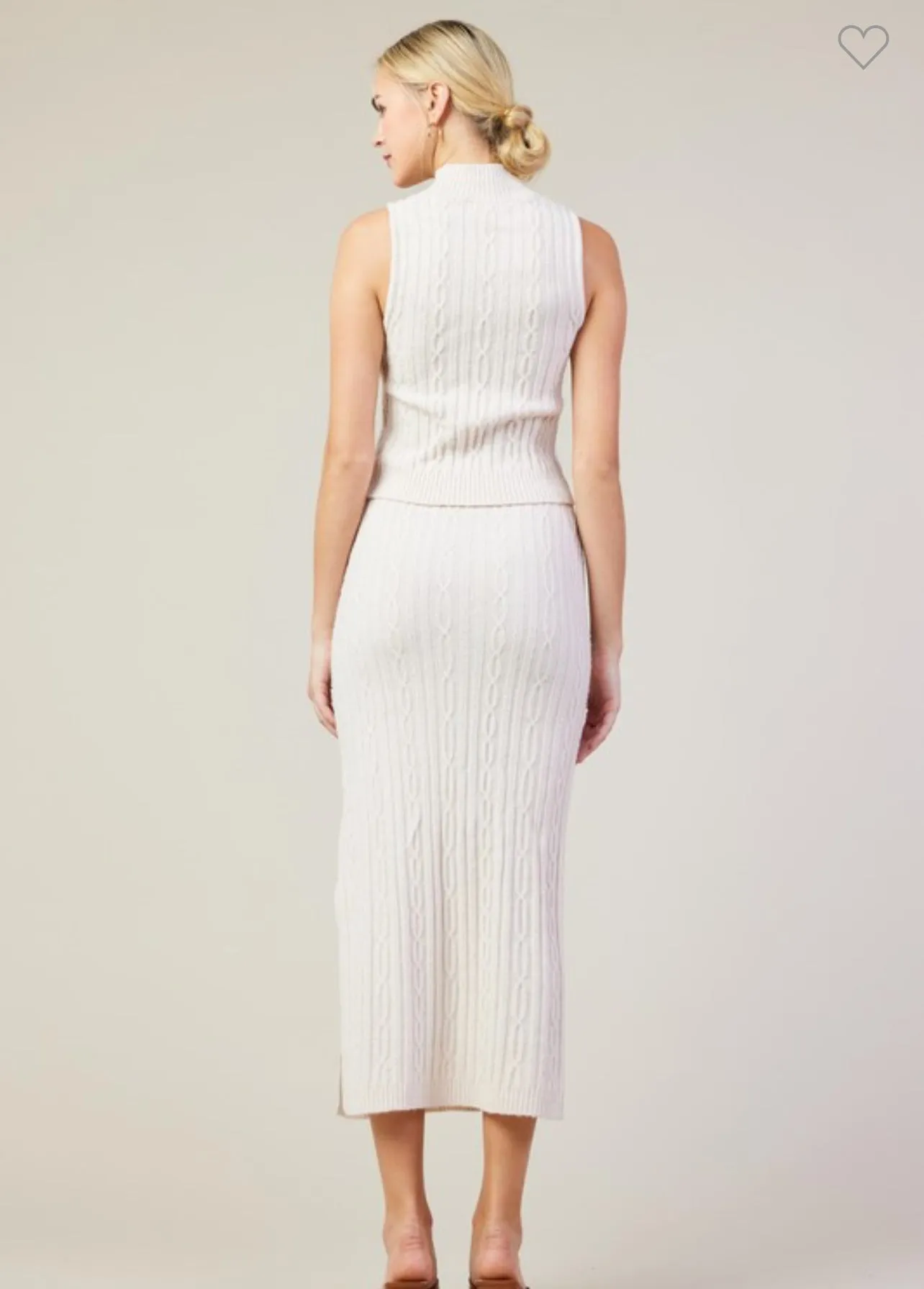 Beige Cable Knit Skirt