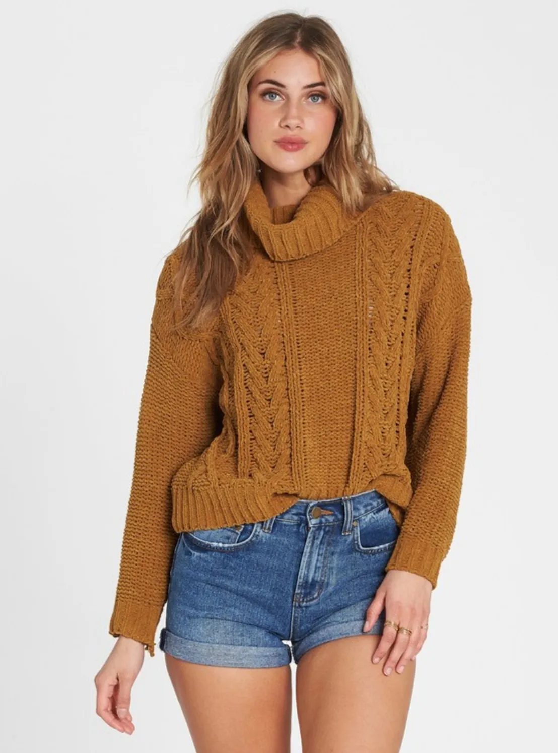 Billabong Women's On A Roll Chenille Cable Knit Sweater