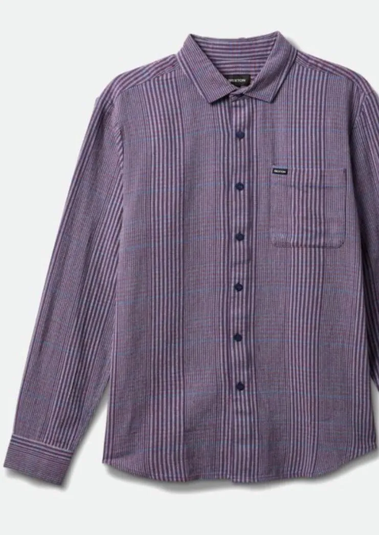 BIXBY L/S FLANNEL ISLAND BERRY/PACIFIC BLUE/CANC