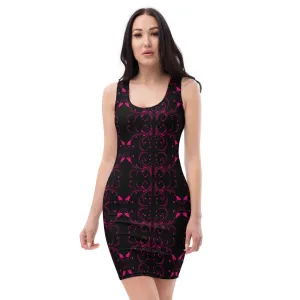 Black & Pink Floral Tank Dress