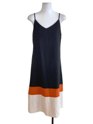 Black Contrast A-Line Dress