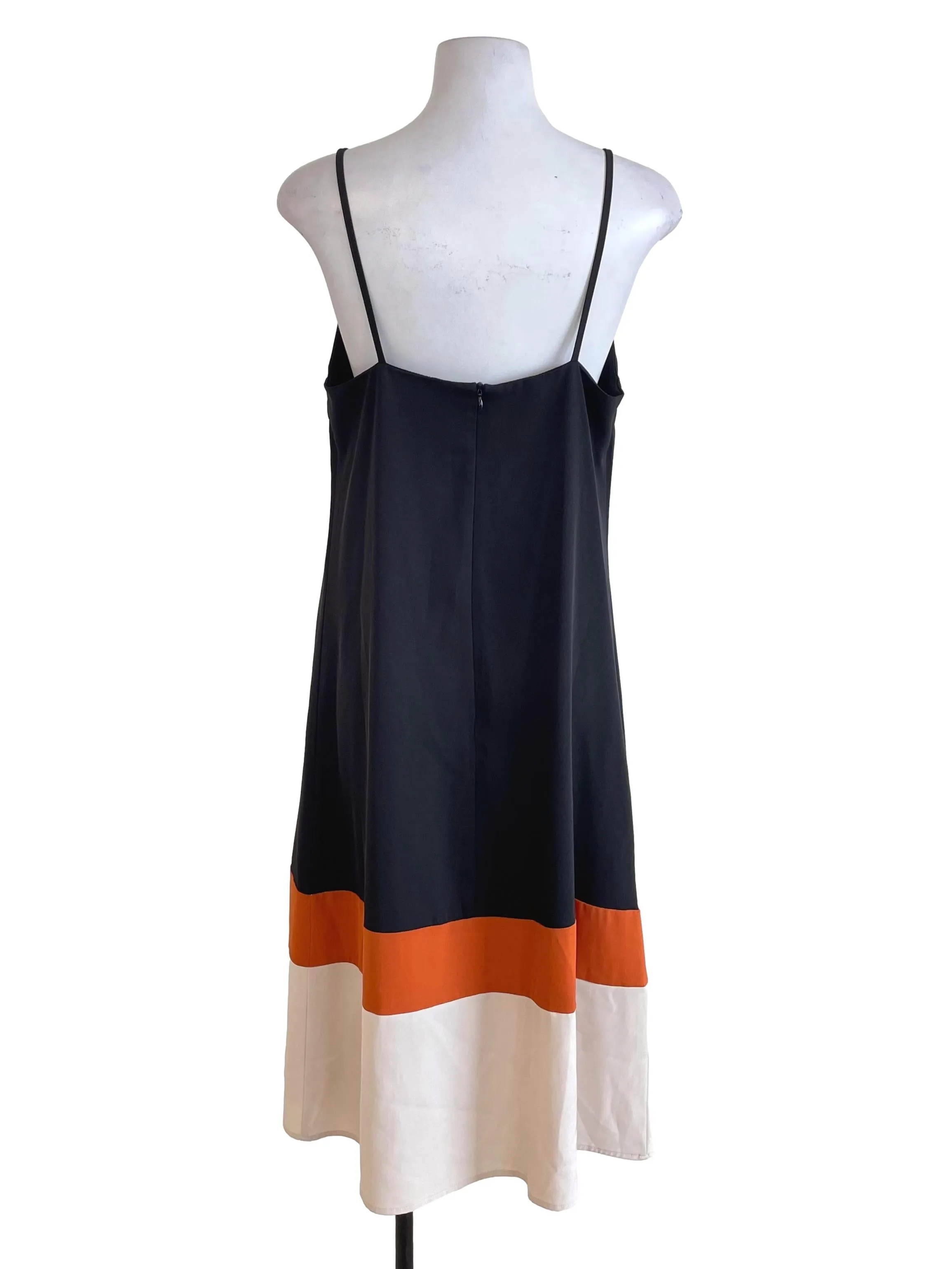 Black Contrast A-Line Dress