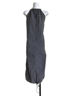 Black Creased A-Line Dress