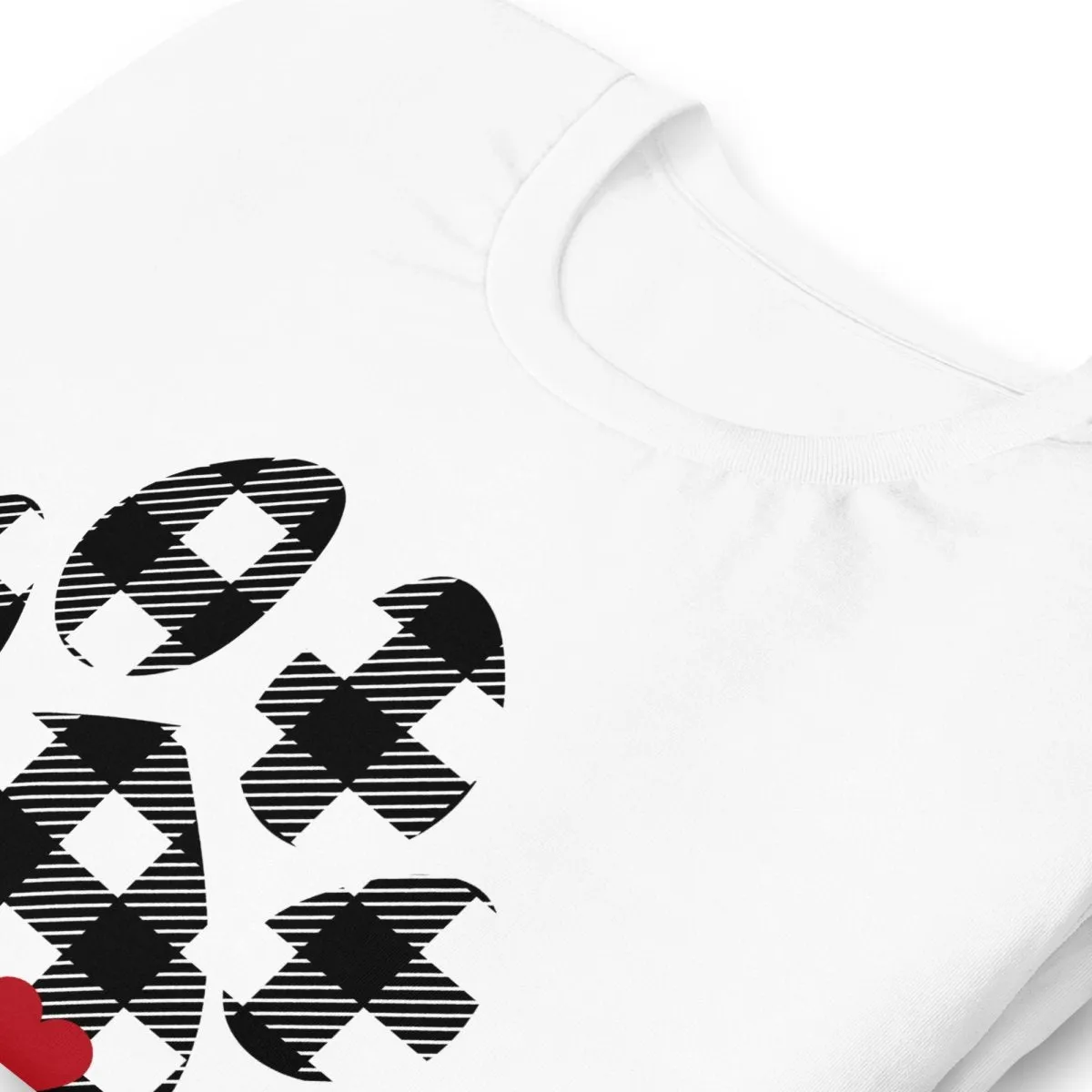 Black Plaid Dog Paw T-Shirt