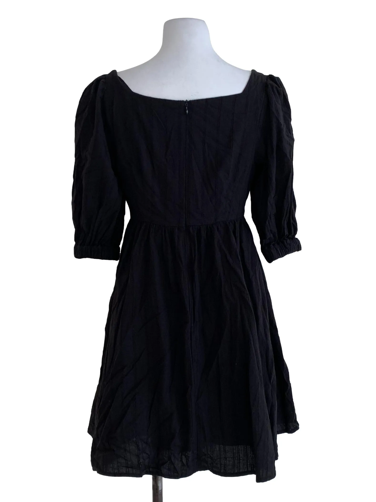 Black Plain A-Line Dress