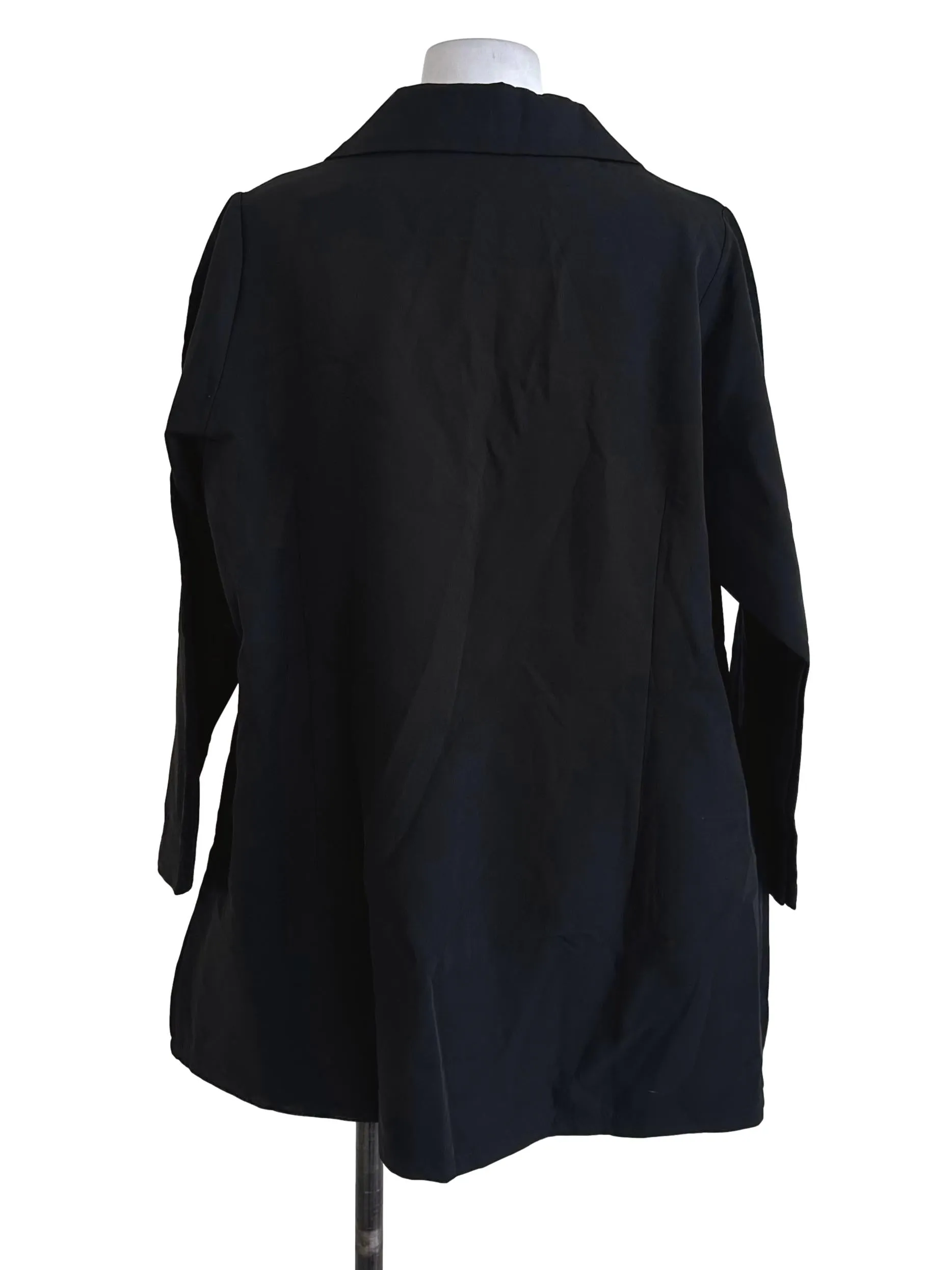 Black Plain Button Blazer