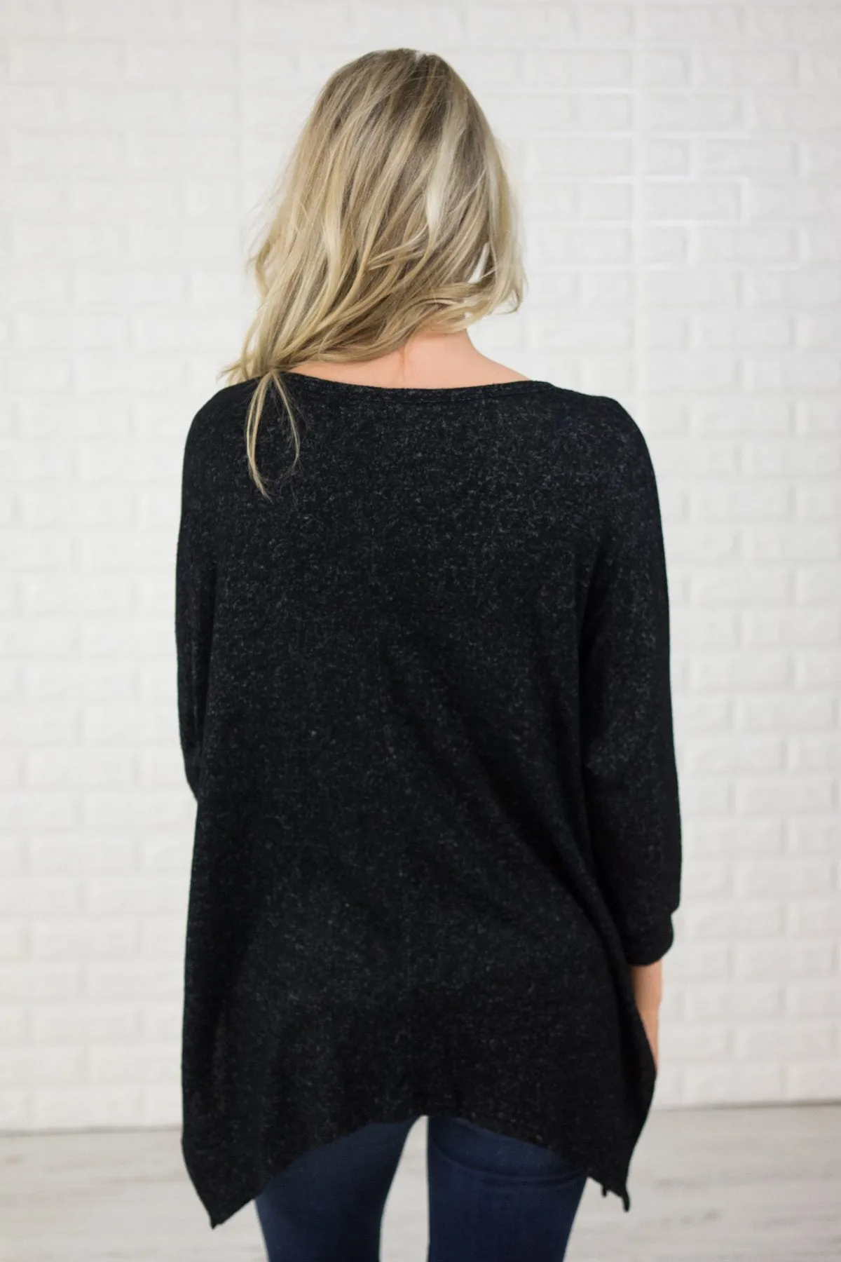 Black Reindeer Speckled Top